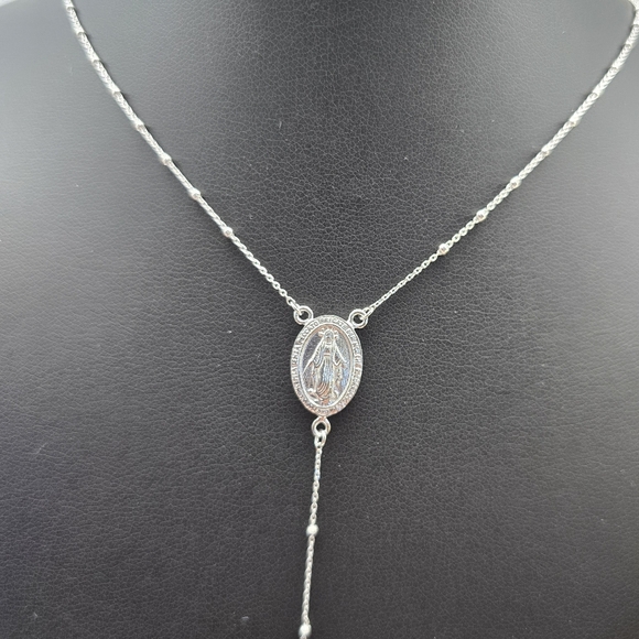 ❤️ DAINTY ROSARY STERLING SILVER NECKLACE - Picture 3 of 8
